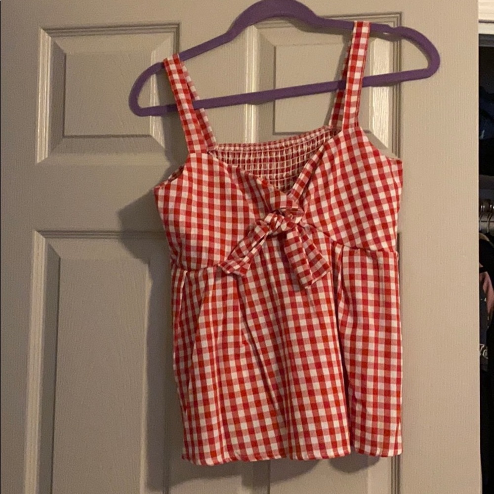 Checkered red tank top